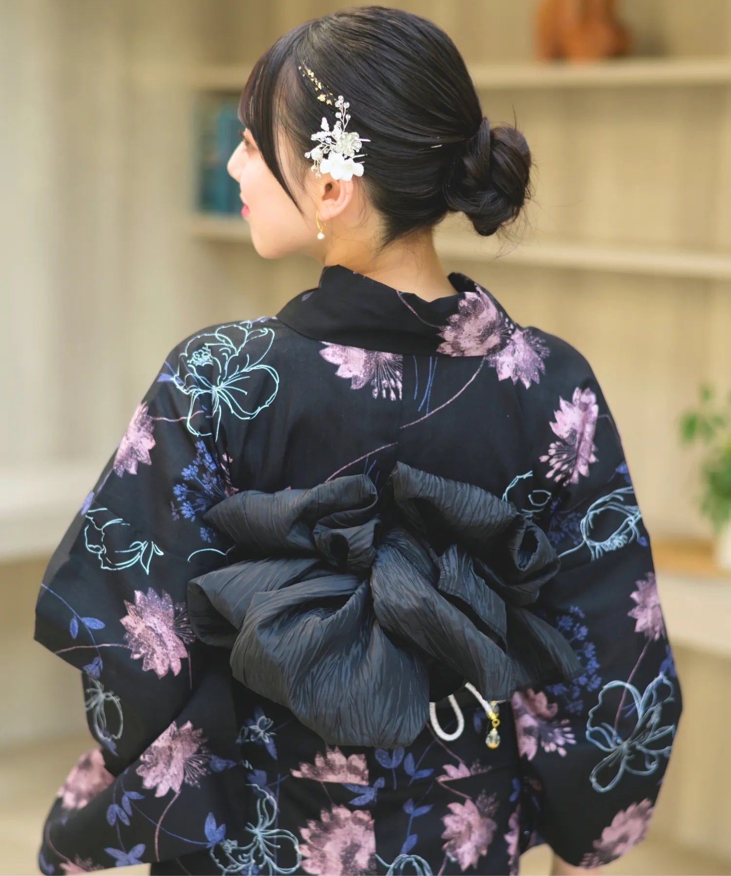 夏宵浴衣 宵の風花宴 下駄付き5点セット(浴衣・兵児帯・腰紐×2・下駄)