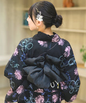 夏宵浴衣 宵の風花宴 下駄付き5点セット(浴衣・兵児帯・腰紐×2・下駄)
