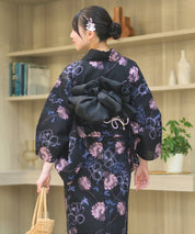 夏宵浴衣 宵の風花宴 下駄付き5点セット(浴衣・兵児帯・腰紐×2・下駄)