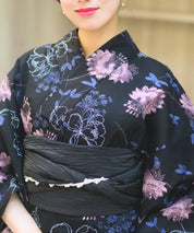 夏宵浴衣 宵の風花宴 下駄付き5点セット(浴衣・兵児帯・腰紐×2・下駄)