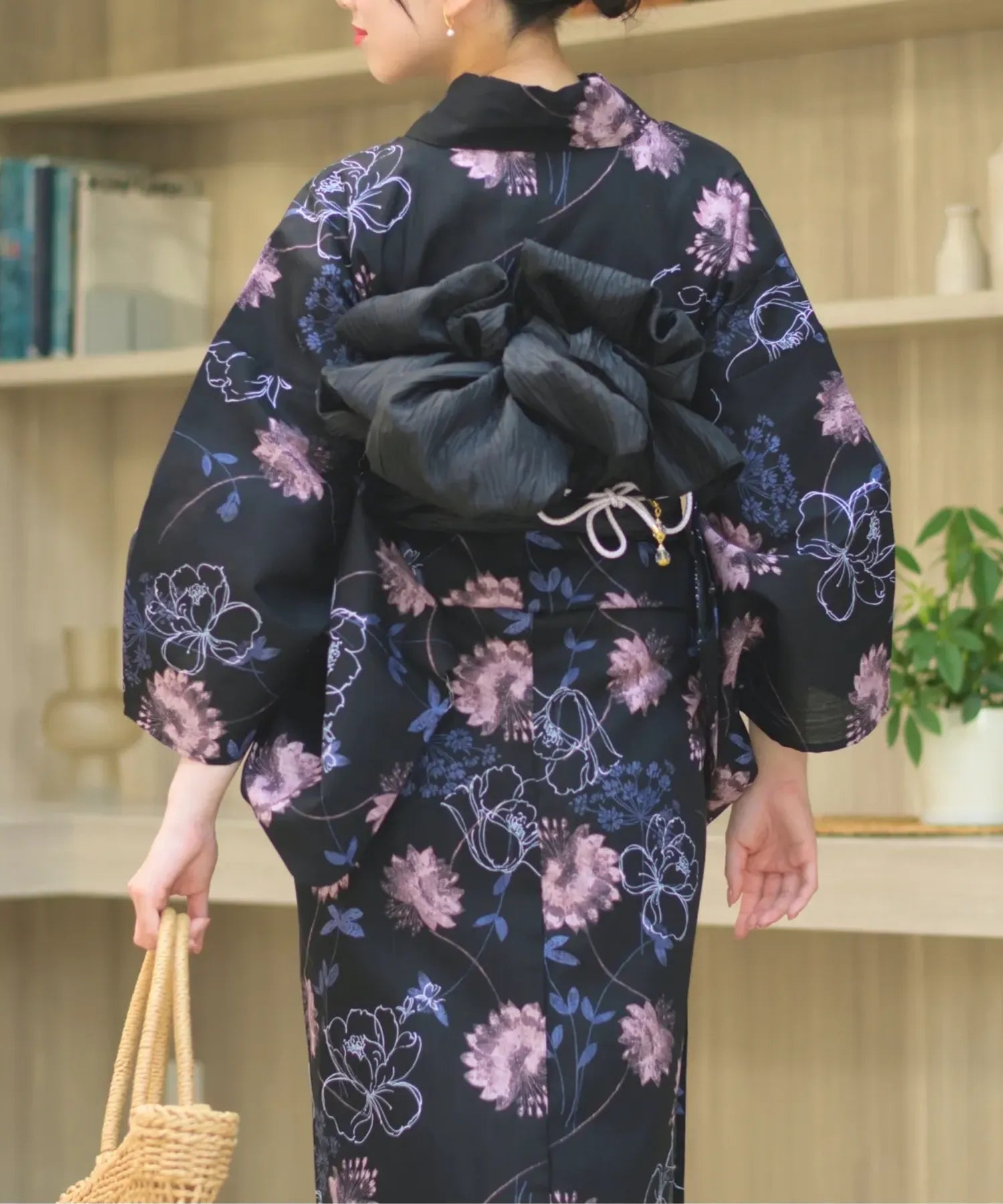 夏宵浴衣 宵の風花宴 下駄付き5点セット(浴衣・兵児帯・腰紐×2・下駄)