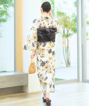 夏宵浴衣 色香花 下駄付き5点セット(浴衣・兵児帯・腰紐×2・下駄)