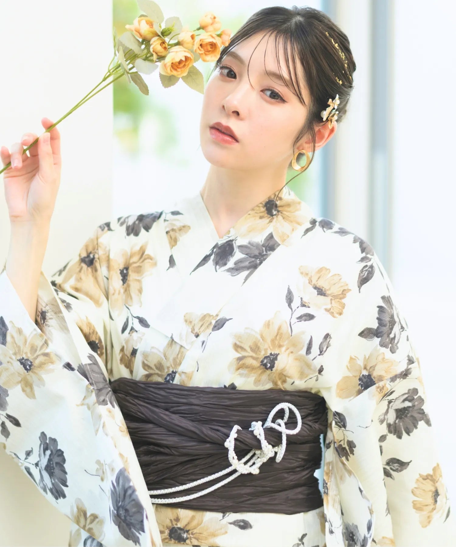 夏宵浴衣 色香花 下駄付き5点セット(浴衣・兵児帯・腰紐×2・下駄)