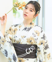 夏宵浴衣 色香花 下駄付き5点セット(浴衣・兵児帯・腰紐×2・下駄)