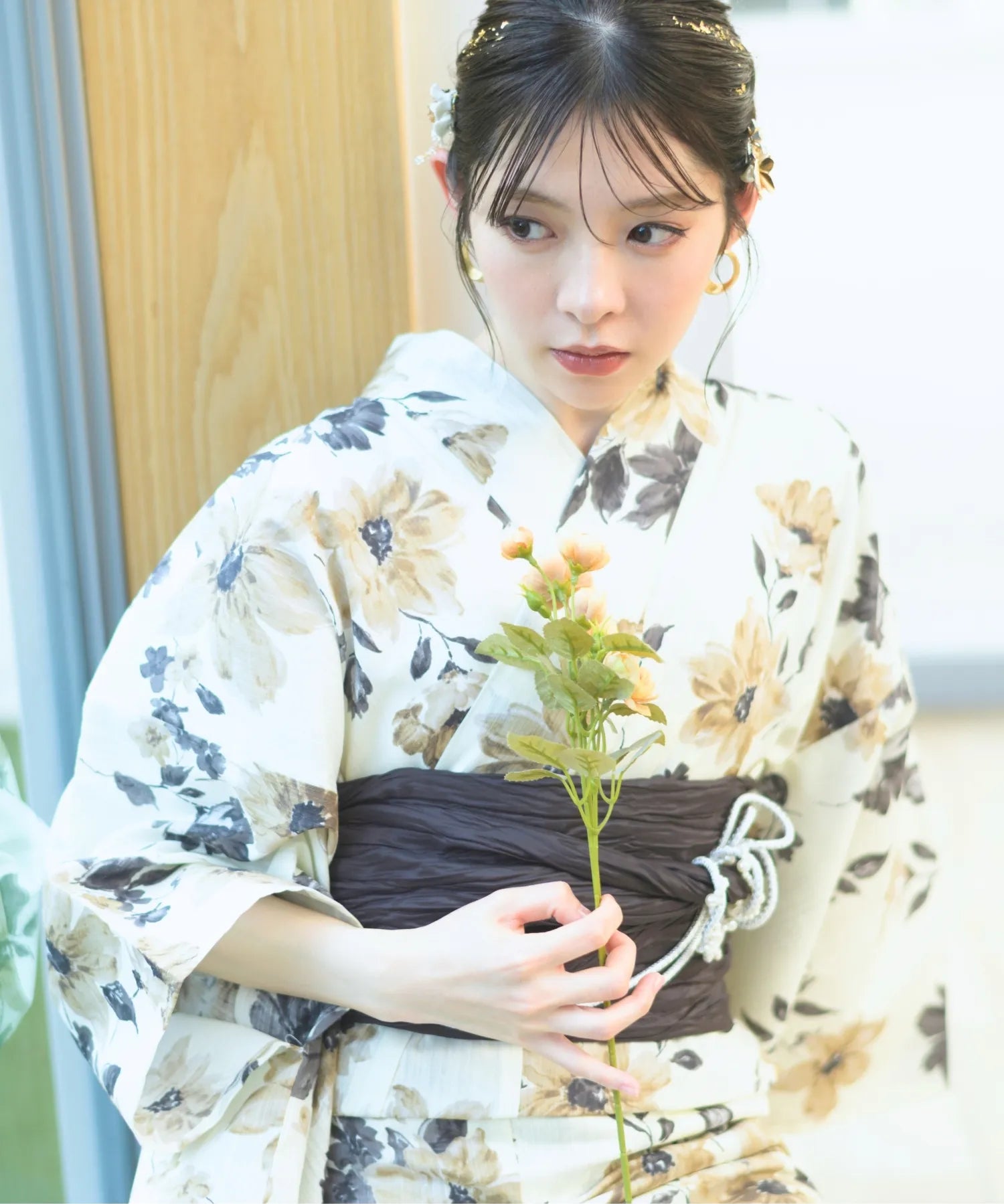 夏宵浴衣 色香花 下駄付き5点セット(浴衣・兵児帯・腰紐×2・下駄)