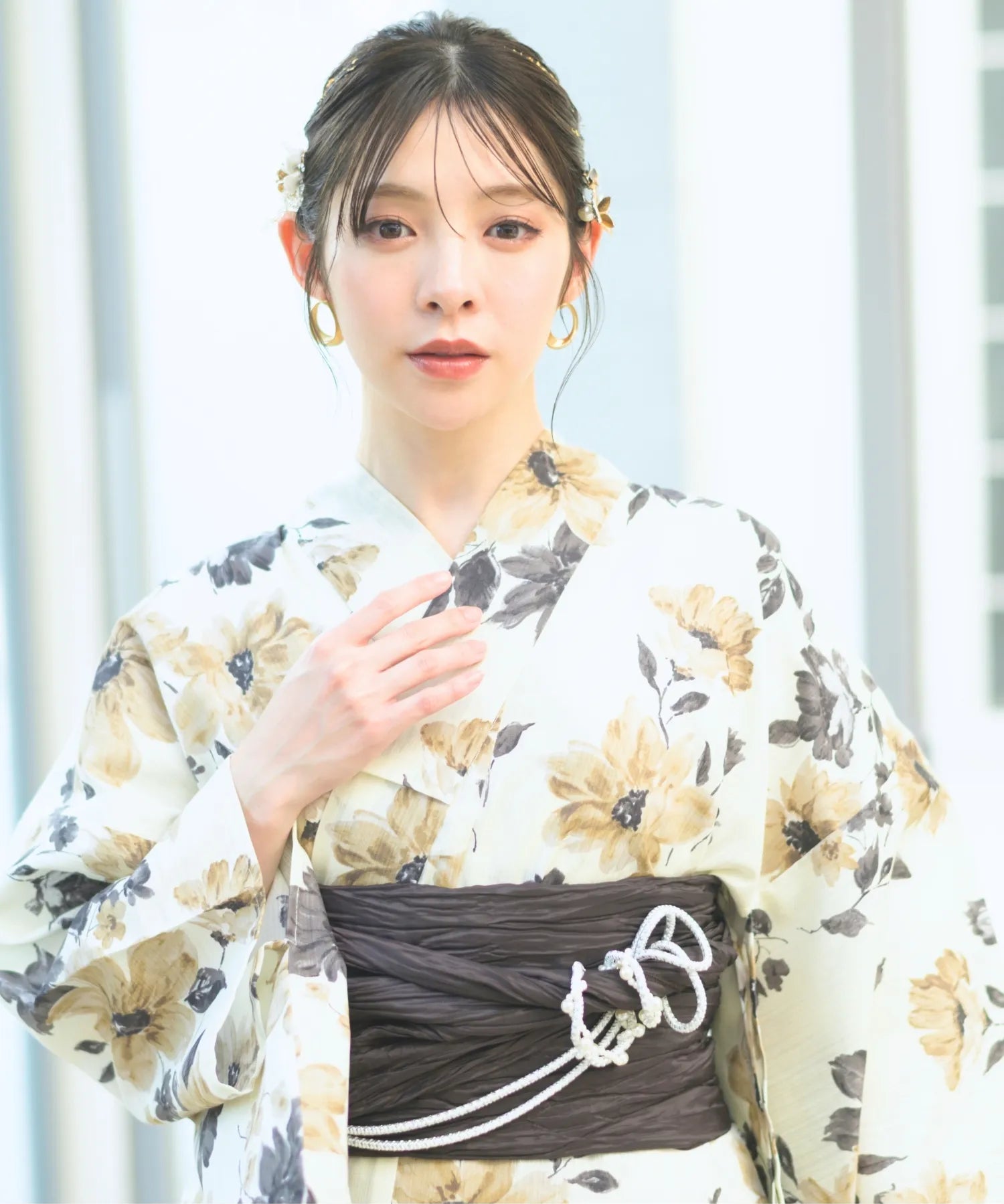 夏宵浴衣 色香花 下駄付き5点セット(浴衣・兵児帯・腰紐×2・下駄)