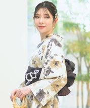 夏宵浴衣 色香花 下駄付き5点セット(浴衣・兵児帯・腰紐×2・下駄)