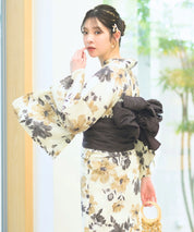 夏宵浴衣 色香花 下駄付き5点セット(浴衣・兵児帯・腰紐×2・下駄)