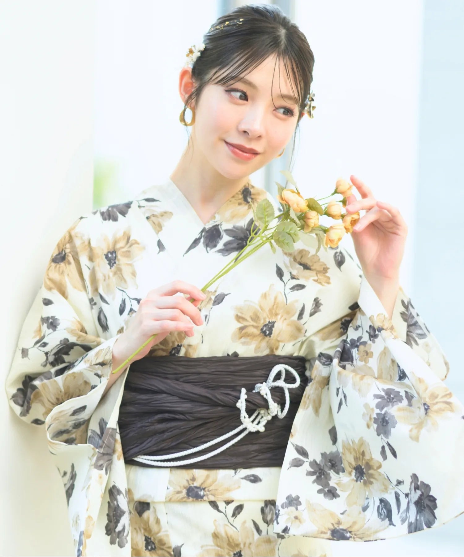 夏宵浴衣 色香花 下駄付き5点セット(浴衣・兵児帯・腰紐×2・下駄)