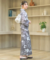 夏宵浴衣 菊芍優音 下駄付き5点セット(浴衣・兵児帯・腰紐×2・下駄)
