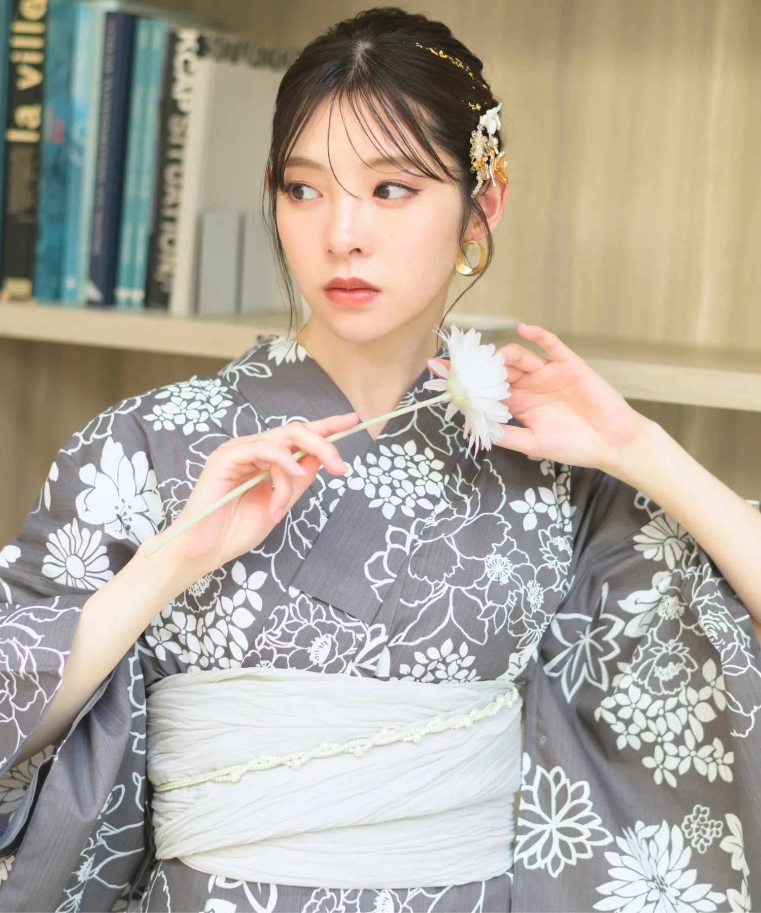 夏宵浴衣 菊芍優音 下駄付き5点セット(浴衣・兵児帯・腰紐×2・下駄)