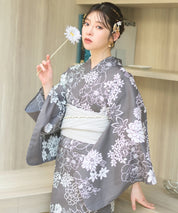 夏宵浴衣 菊芍優音 下駄付き5点セット(浴衣・兵児帯・腰紐×2・下駄)