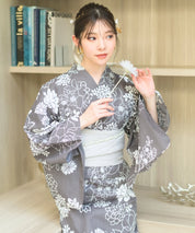 夏宵浴衣 菊芍優音 下駄付き5点セット(浴衣・兵児帯・腰紐×2・下駄)