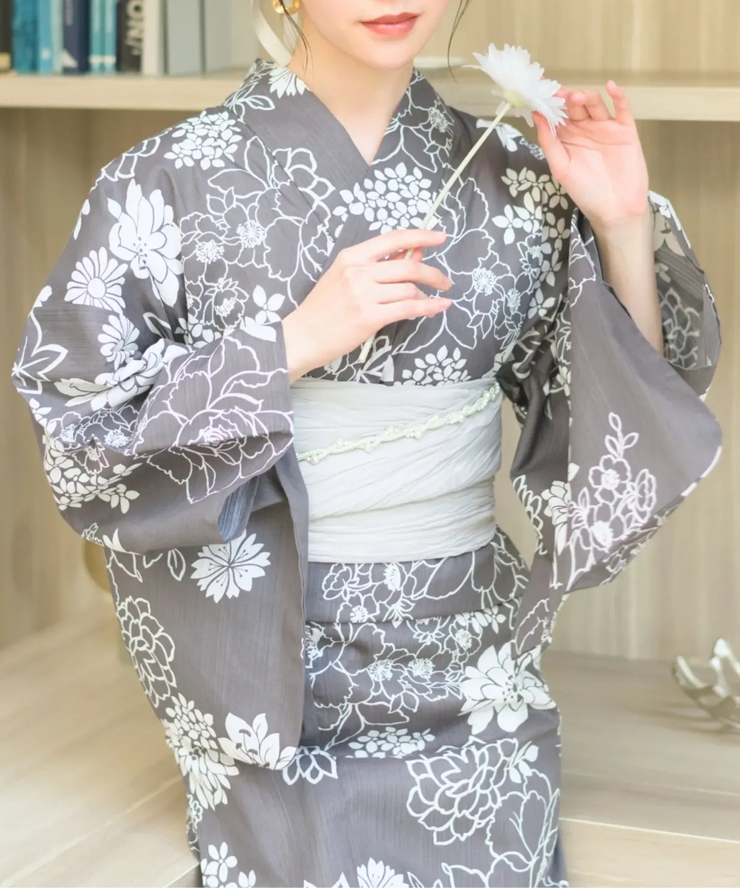夏宵浴衣 菊芍優音 下駄付き5点セット(浴衣・兵児帯・腰紐×2・下駄)