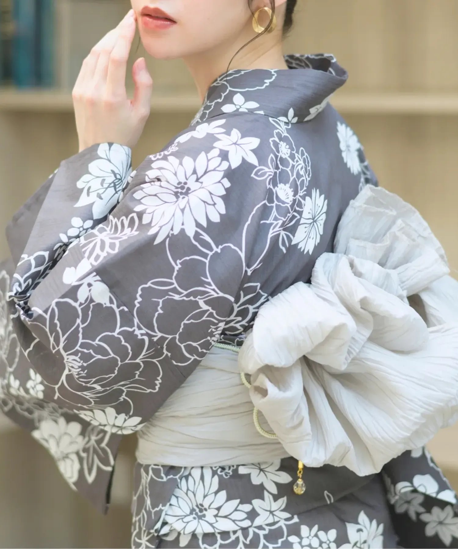 夏宵浴衣 菊芍優音 下駄付き5点セット(浴衣・兵児帯・腰紐×2・下駄)