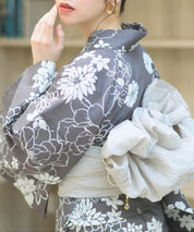 夏宵浴衣 菊芍優音 下駄付き5点セット(浴衣・兵児帯・腰紐×2・下駄)