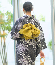 夏宵浴衣 月影の菊詩 下駄付き5点セット(浴衣・兵児帯・腰紐×2・下駄)