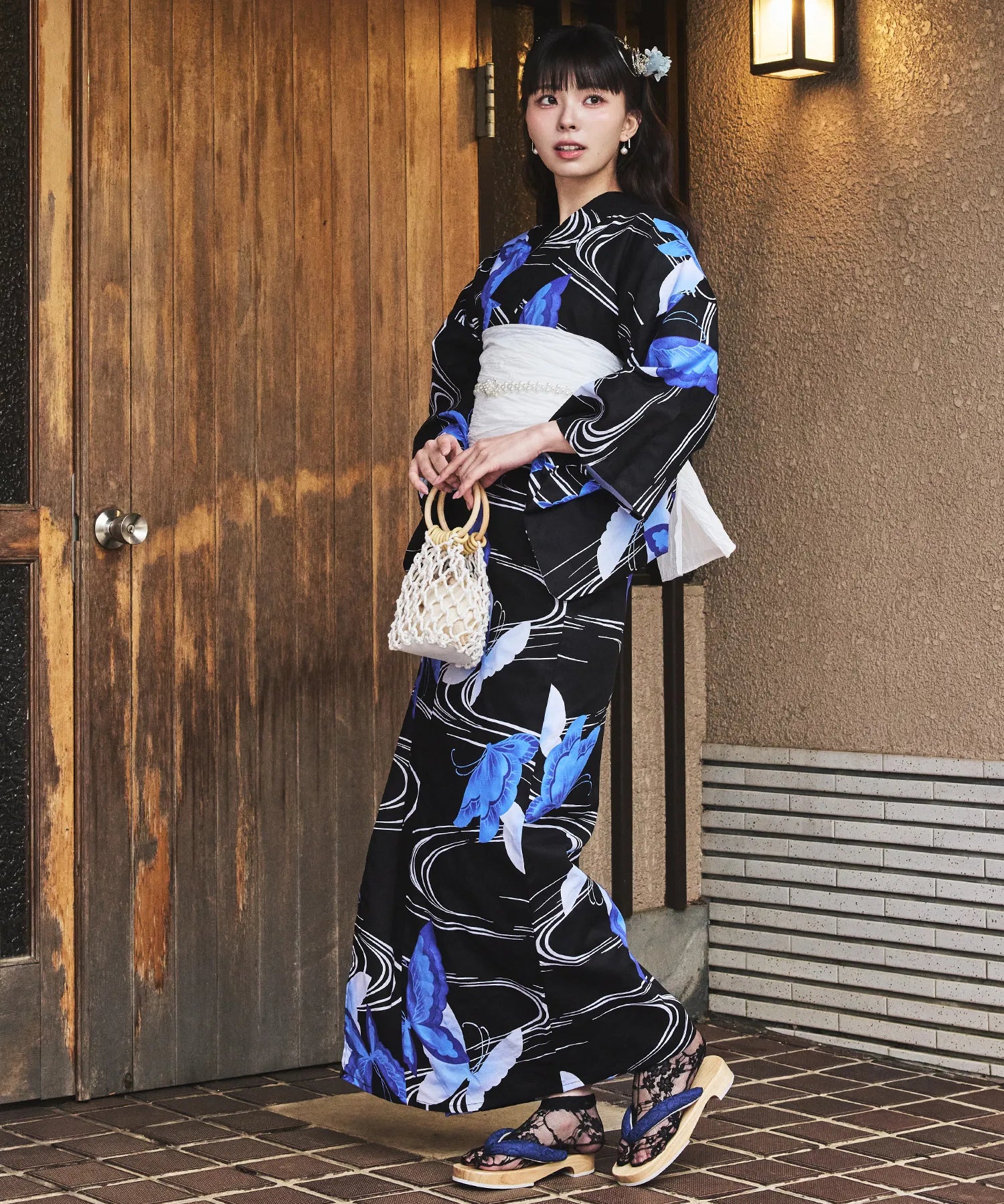 川口ゆりな コラボ浴衣 ユリシスの幻想夜 下駄付き5点セット(浴衣・兵児帯・腰紐×2・下駄)