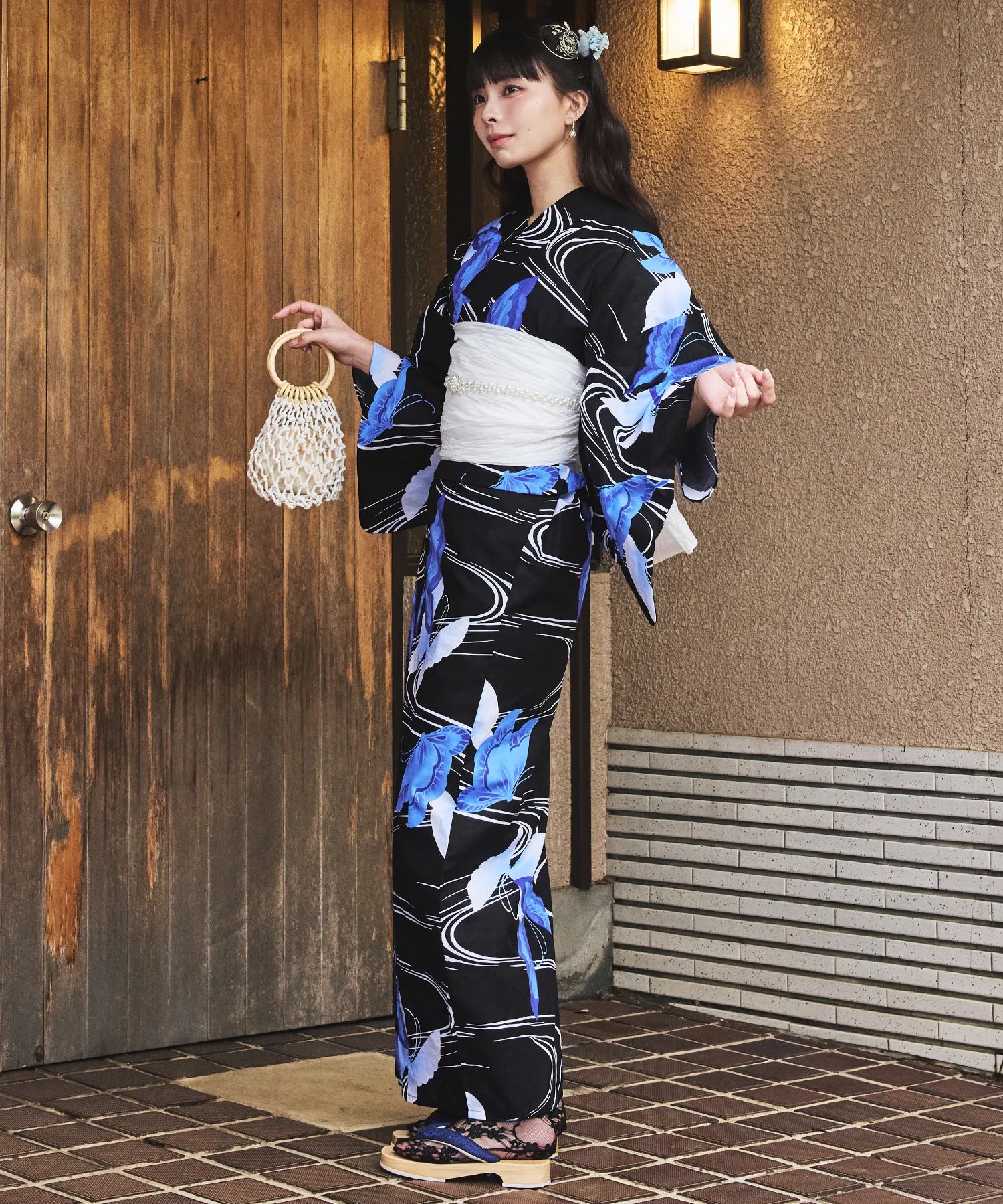 川口ゆりな コラボ浴衣 ユリシスの幻想夜 下駄付き5点セット(浴衣・兵児帯・腰紐×2・下駄)