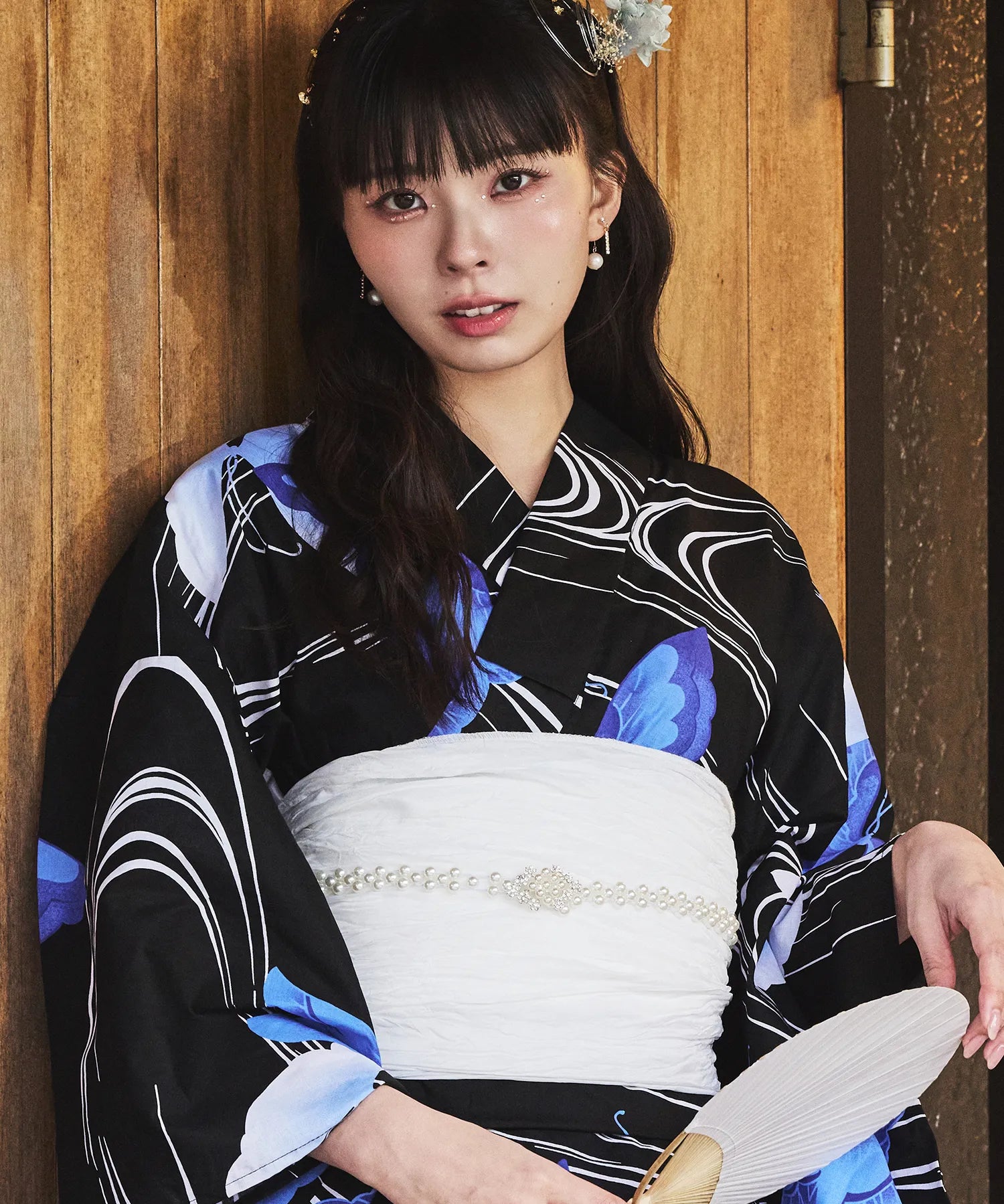 川口ゆりな コラボ浴衣 ユリシスの幻想夜 下駄付き5点セット(浴衣・兵児帯・腰紐×2・下駄)