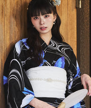 川口ゆりな コラボ浴衣 ユリシスの幻想夜 下駄付き5点セット(浴衣・兵児帯・腰紐×2・下駄)