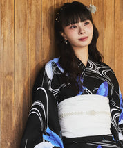 川口ゆりな コラボ浴衣 ユリシスの幻想夜 下駄付き5点セット(浴衣・兵児帯・腰紐×2・下駄)