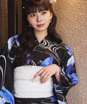 川口ゆりな コラボ浴衣 ユリシスの幻想夜 下駄付き5点セット(浴衣・兵児帯・腰紐×2・下駄)