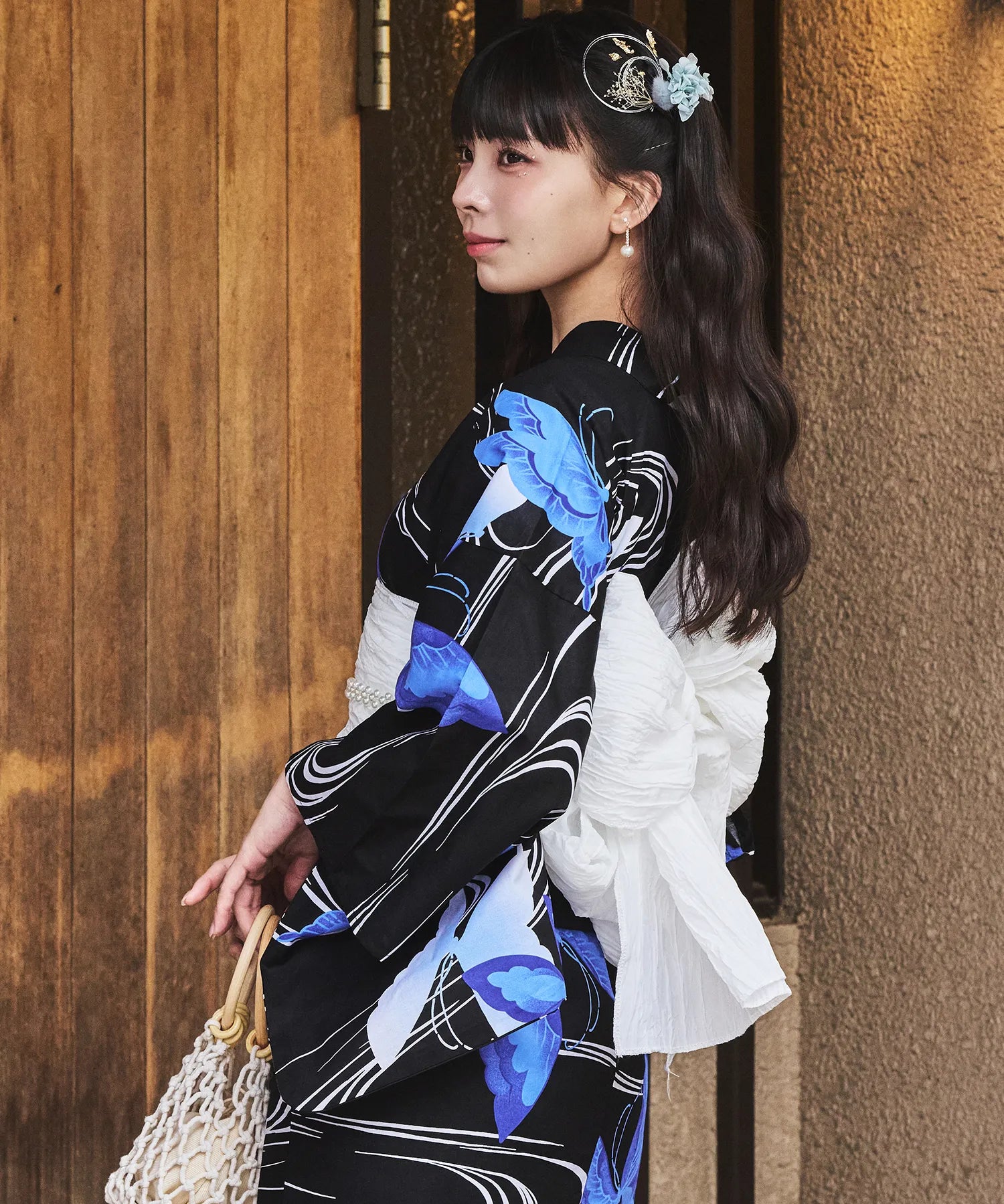 川口ゆりな コラボ浴衣 ユリシスの幻想夜 下駄付き5点セット(浴衣・兵児帯・腰紐×2・下駄)
