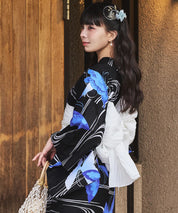 川口ゆりな コラボ浴衣 ユリシスの幻想夜 下駄付き5点セット(浴衣・兵児帯・腰紐×2・下駄)