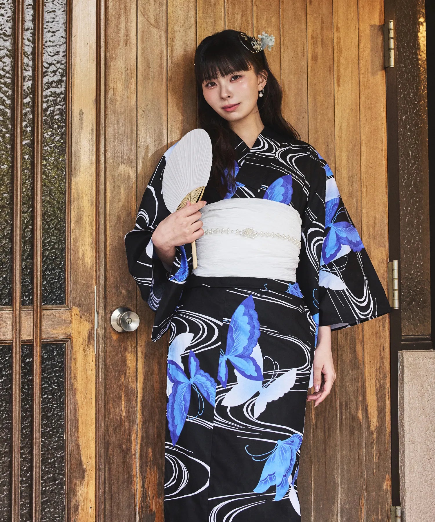 川口ゆりな コラボ浴衣 ユリシスの幻想夜 下駄付き5点セット(浴衣・兵児帯・腰紐×2・下駄)