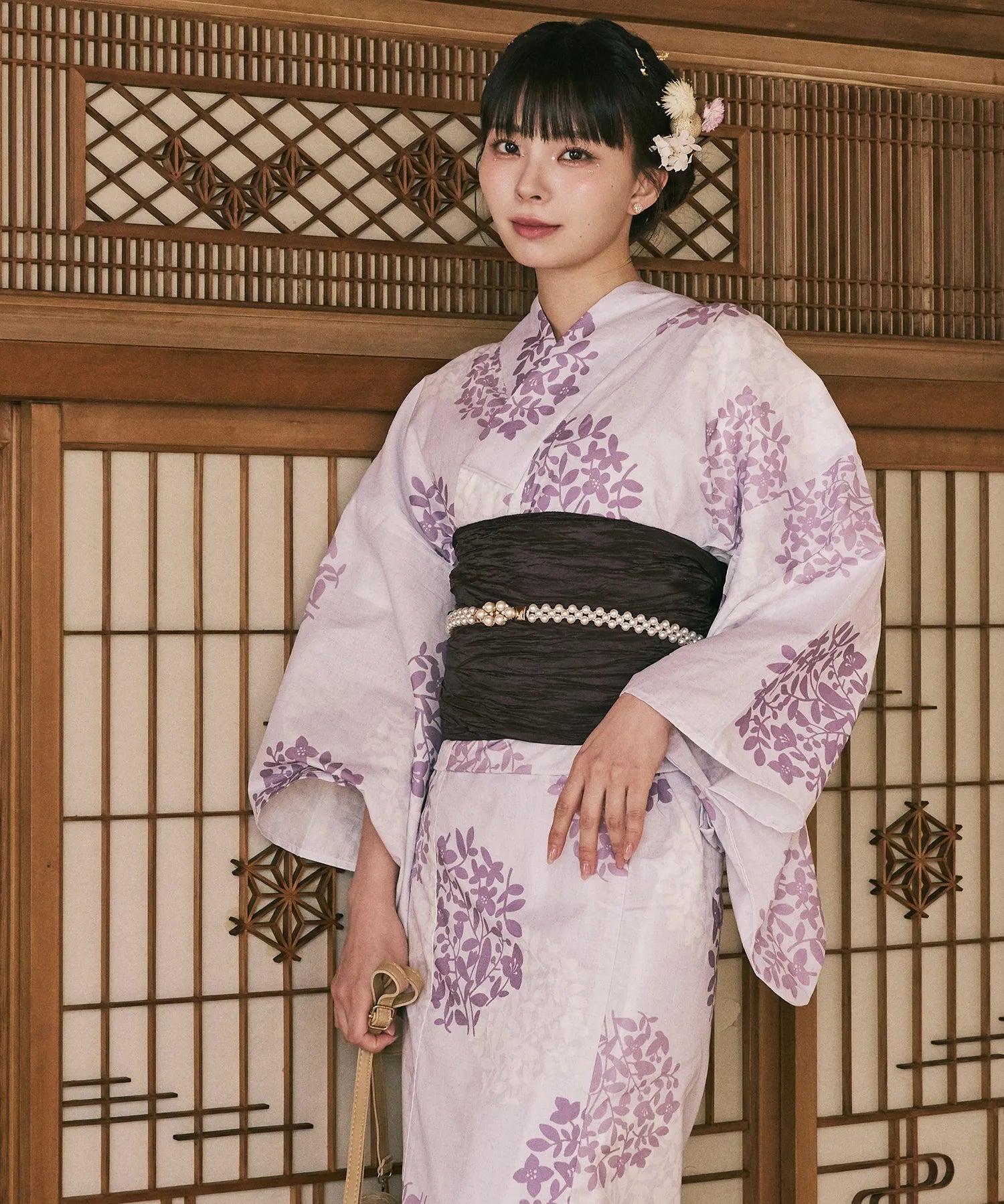 川口ゆりな コラボ浴衣 花風アンティーク 下駄付き5点セット(浴衣・兵児帯・腰紐×2・下駄)