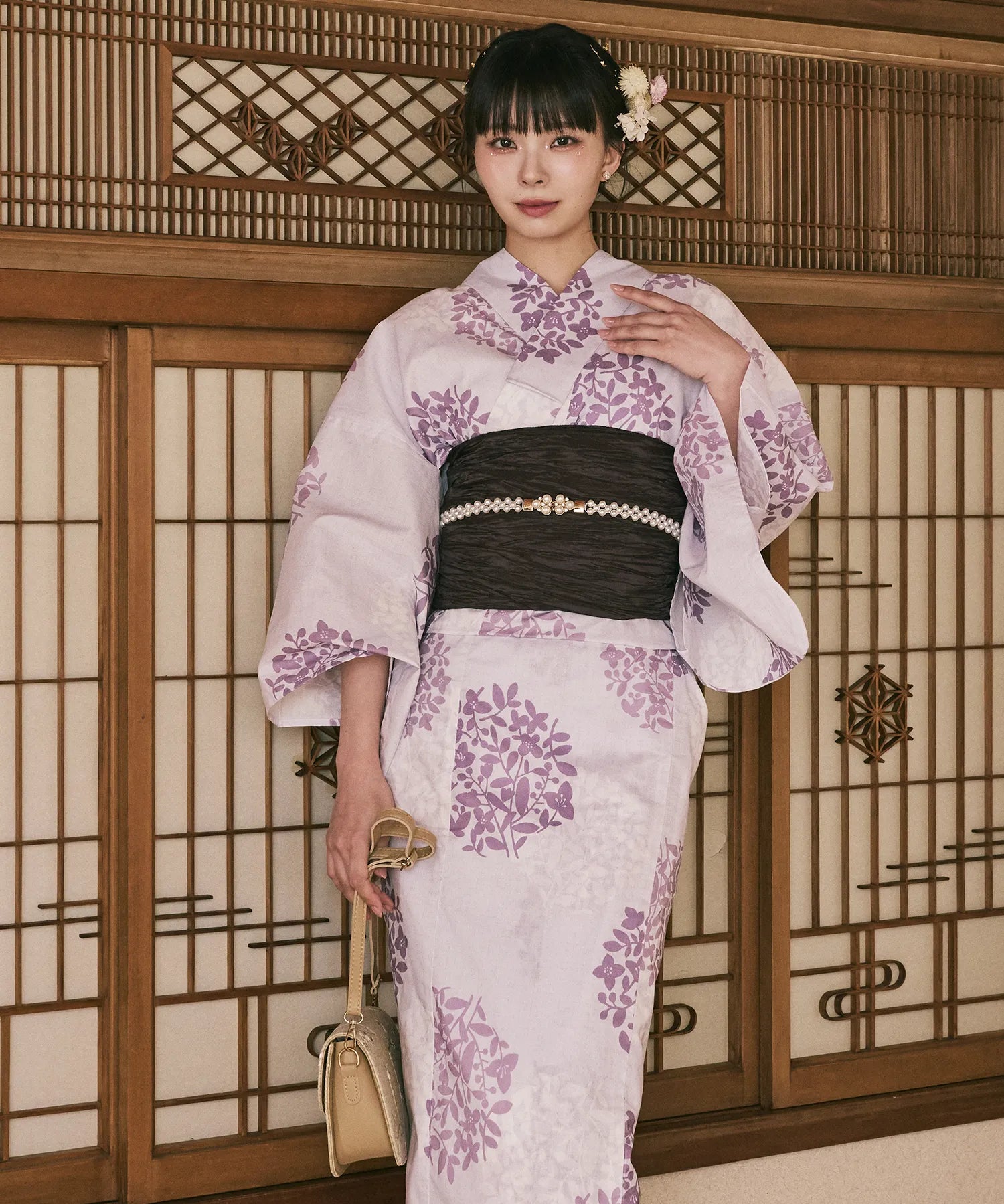 川口ゆりな コラボ浴衣 花風アンティーク 下駄付き5点セット(浴衣・兵児帯・腰紐×2・下駄)