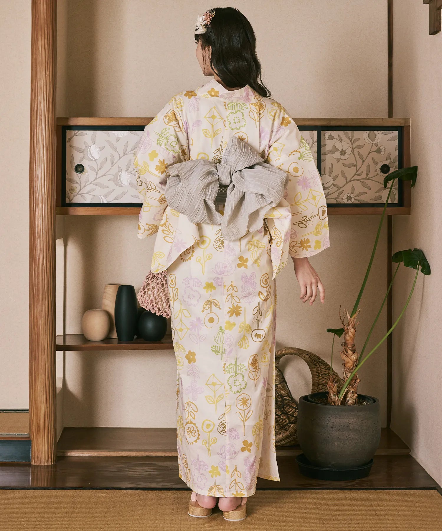 川口ゆりな コラボ浴衣 ノルディックの陽だまり 下駄付き5点セット(浴衣・兵児帯・腰紐×2・下駄)