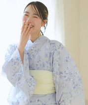 夏花浴衣 木蓮雲隠れ 下駄付き5点セット(浴衣・兵児帯・腰紐×2・下駄)