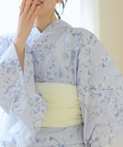 夏花浴衣 木蓮雲隠れ 下駄付き5点セット(浴衣・兵児帯・腰紐×2・下駄)