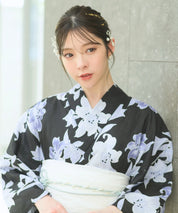 夏花浴衣 月下の百合調べ 下駄付き5点セット(浴衣・兵児帯・腰紐×2・下駄)