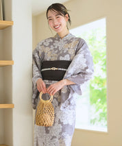 夏花浴衣 和花の柔香 下駄付き5点セット(浴衣・兵児帯・腰紐×2・下駄)