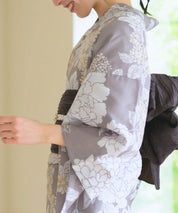 夏花浴衣 和花の柔香 下駄付き5点セット(浴衣・兵児帯・腰紐×2・下駄)
