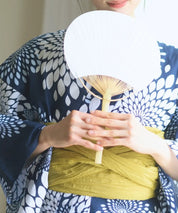夏花浴衣 紺菊華 下駄付き5点セット(浴衣・兵児帯・腰紐×2・下駄)