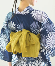 夏花浴衣 紺菊華 下駄付き5点セット(浴衣・兵児帯・腰紐×2・下駄)