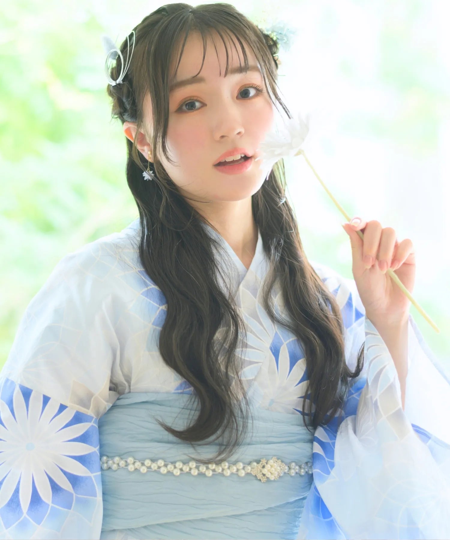 夕涼浴衣 月波水音 二部式3点セット(上衣・下衣・兵児帯) – shop