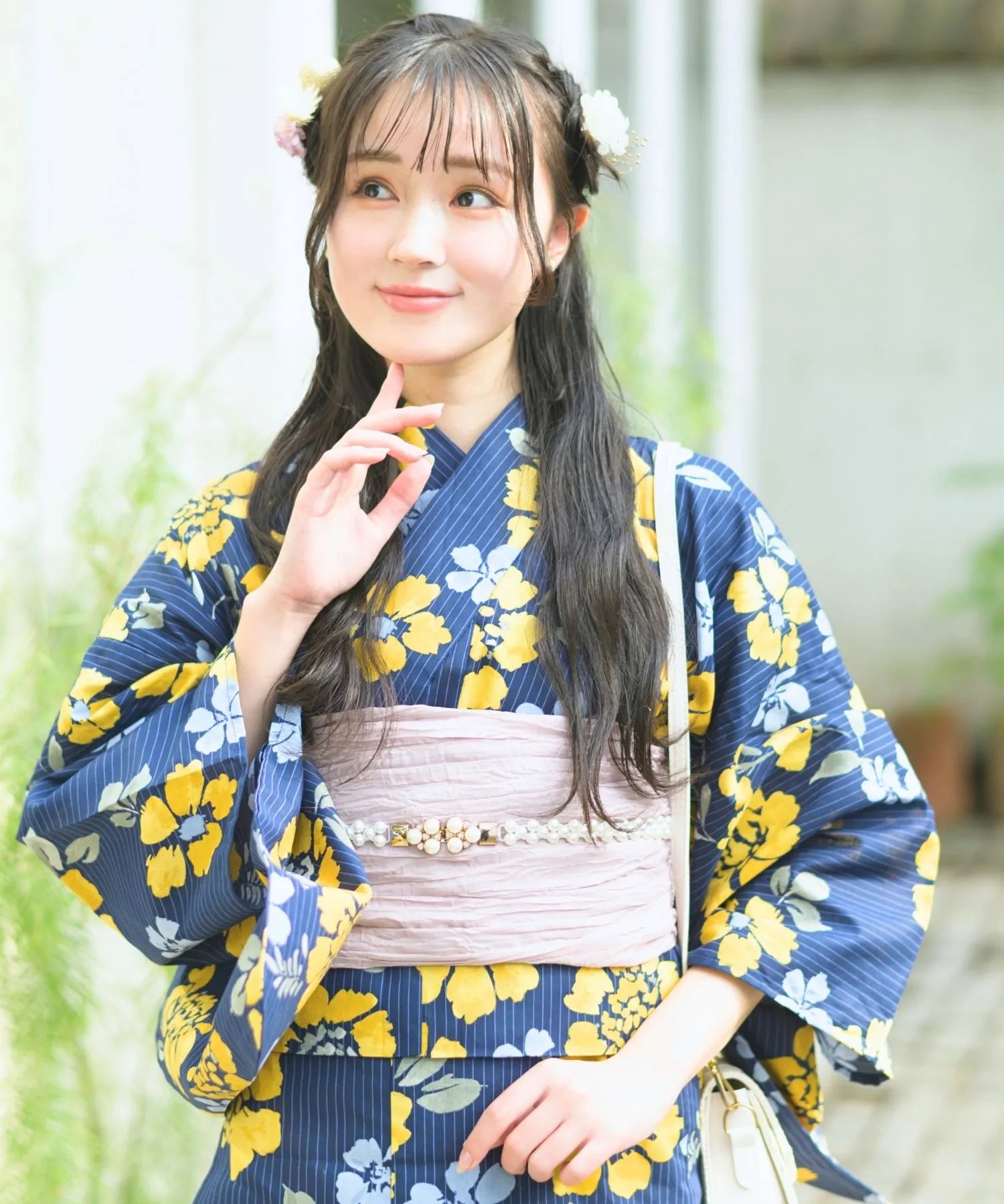 夕涼浴衣 星夜の花姫 二部式3点セット(上衣・下衣・兵児帯)