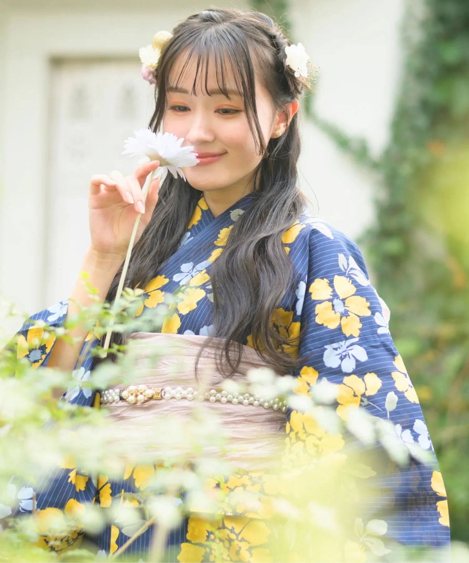 夕涼浴衣 星夜の花姫 二部式3点セット(上衣・下衣・兵児帯)