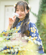 夕涼浴衣 星夜の花姫 二部式3点セット(上衣・下衣・兵児帯)