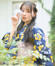 夕涼浴衣 星夜の花姫 二部式3点セット(上衣・下衣・兵児帯)