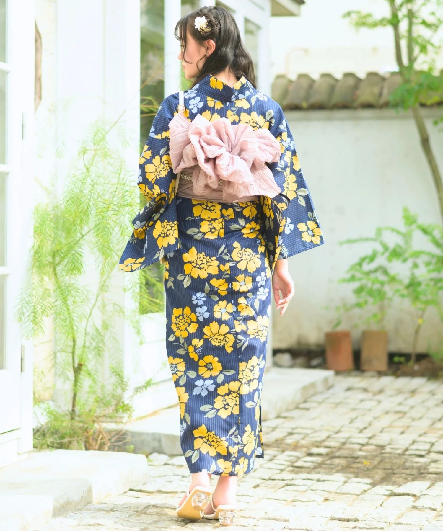 夕涼浴衣 星夜の花姫 二部式3点セット(上衣・下衣・兵児帯)