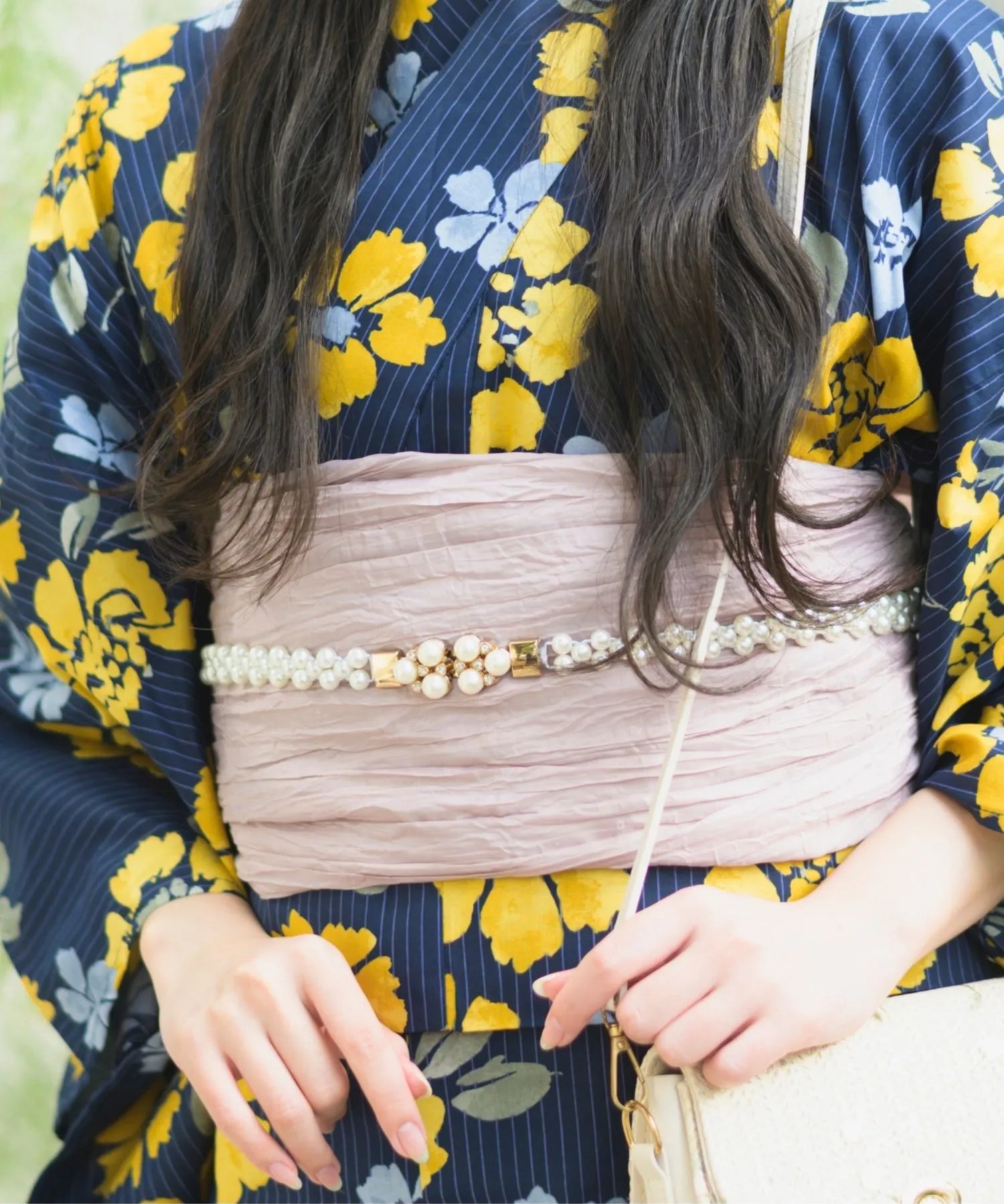 夕涼浴衣 星夜の花姫 二部式3点セット(上衣・下衣・兵児帯)