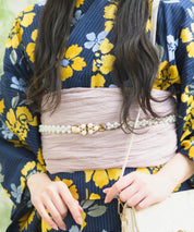 夕涼浴衣 星夜の花姫 二部式3点セット(上衣・下衣・兵児帯)