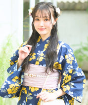 夕涼浴衣 星夜の花姫 二部式3点セット(上衣・下衣・兵児帯)