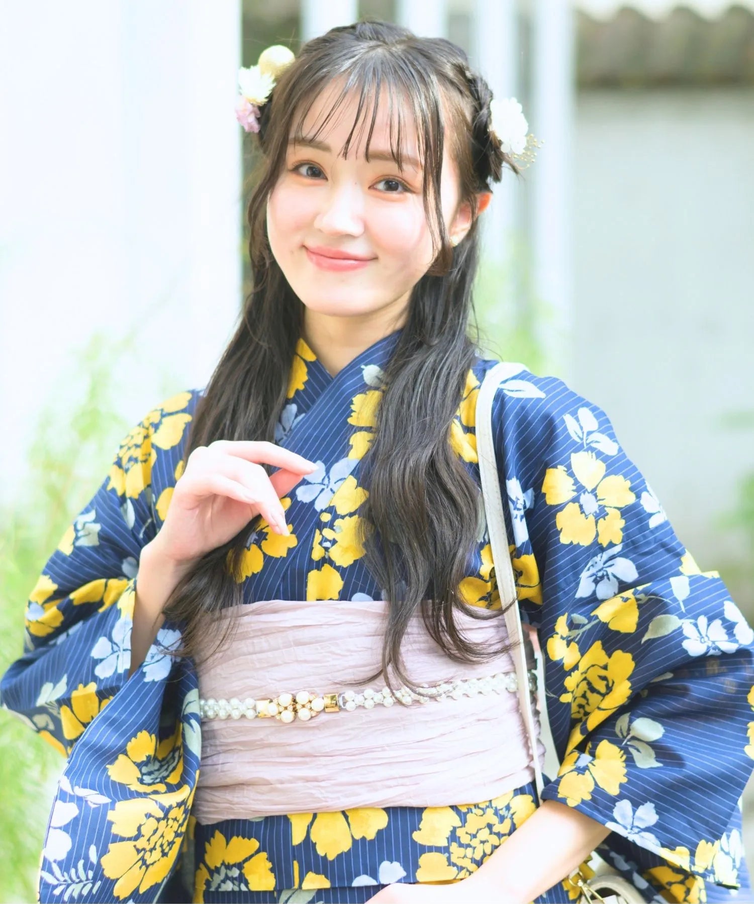 夕涼浴衣 星夜の花姫 二部式3点セット(上衣・下衣・兵児帯)